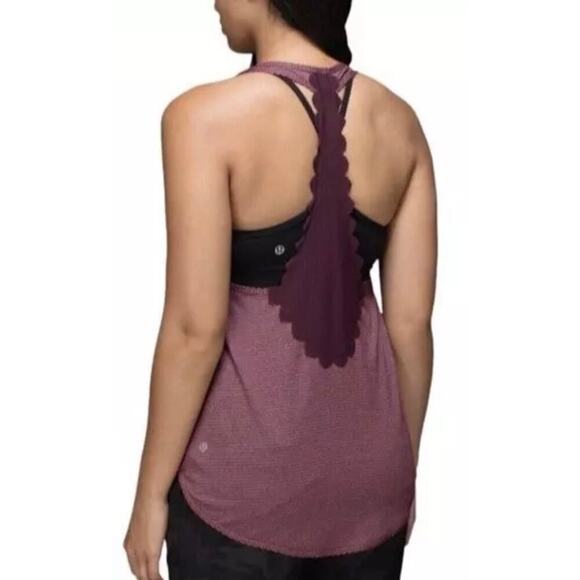 Lululemon Laser Cut Heather Bordeaux Tank Top Size 4 - Picture 1 of 5